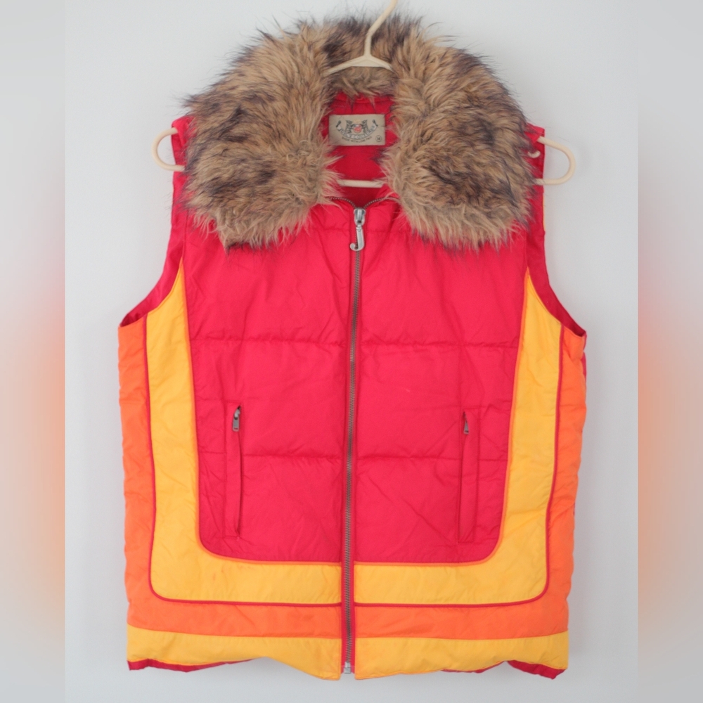 AMAZING and RARE 2000s Does 70s Juicy Couture Puffer Vest With Detachable Collar